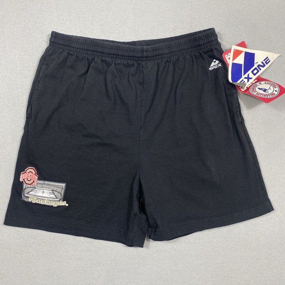Vintage Apex One Ohio State Shorts Mens Medium Black 90s 00s Y2K OSU Buckeyes
